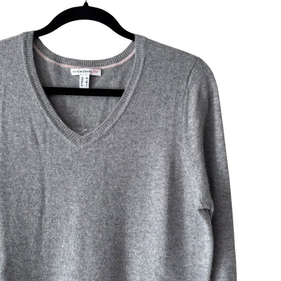 🆕 Isaac Mizrahi 100% Cashmere Asymmetrical Ruffle Peplum Sweater - Picture 3 of 7